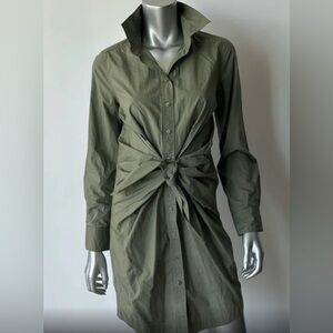 Moda International Tie Front Shirt Dress Size 6
